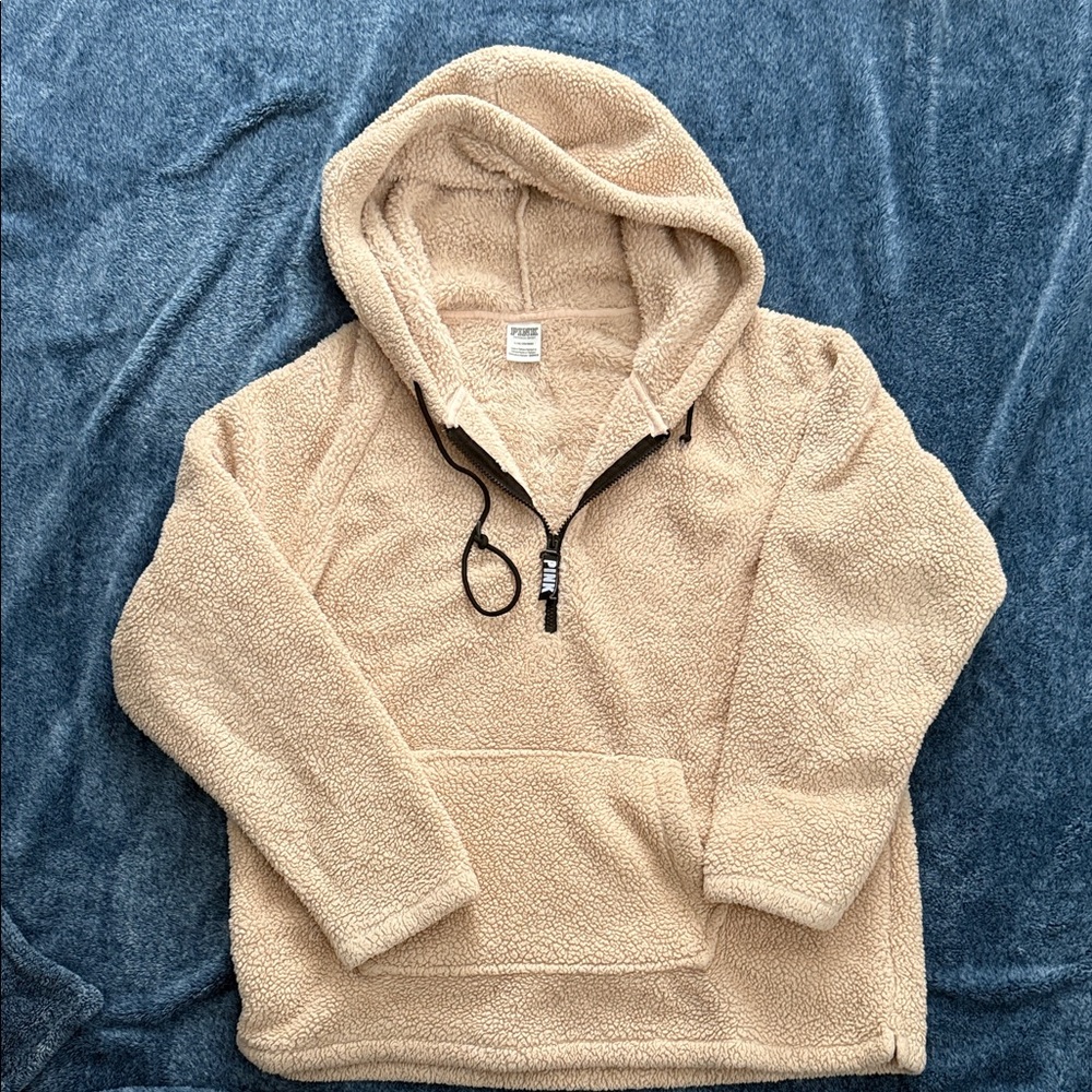PINK Victoria's Secret Tan Zip Up Sweater